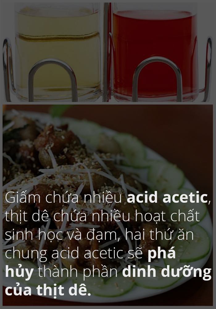 Thịt dê không tương thích với giấm