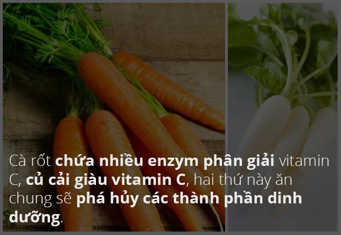 Cà rốt không tương thích với củ cải