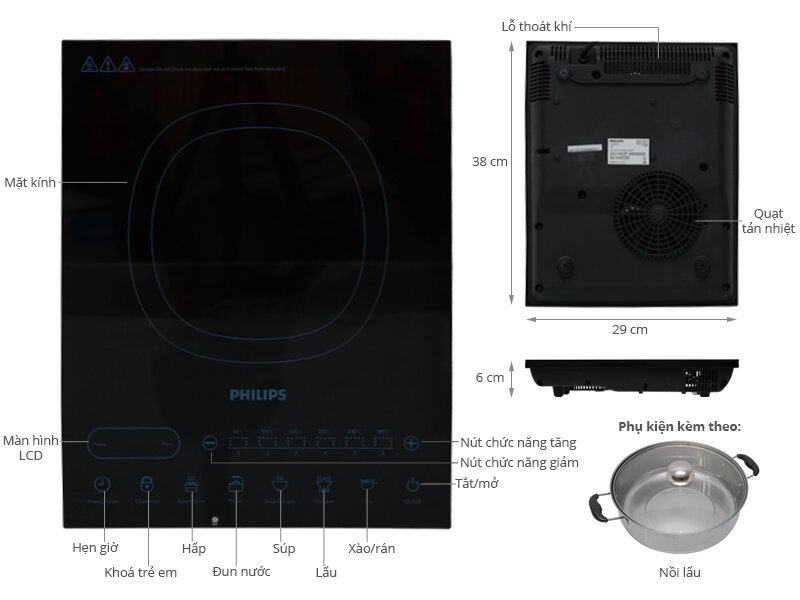 Bếp điện từ Philips HD4932 2100W