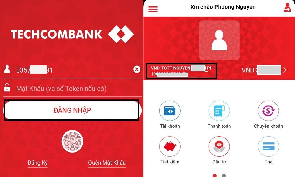 Tìm kiếm số tài khoản bằng Mobile Banking - F @ st Mobile