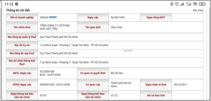 Bước 4: Để xem thêm thông tin về công ty, bạn có thể bấm vào tên công ty này