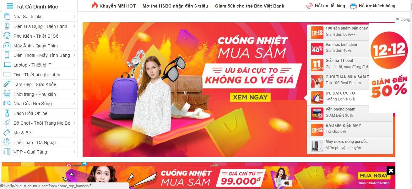 Tổng hợp mã giảm giá, Khuyến mãi Tiki mới nhất cập nhật tháng 12/2016