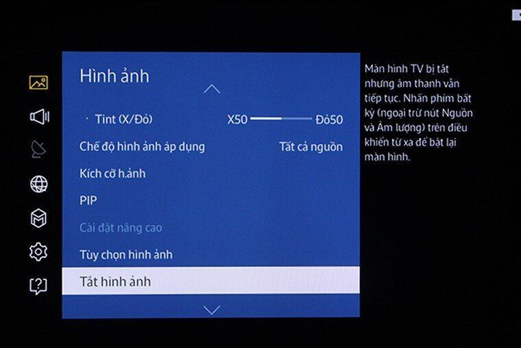 Tắt hình trên Smart tivi Samsung nhưng vẫn nghe thấy âm thanh