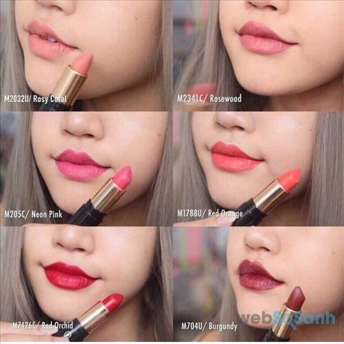 Hiện son có 10 màu, đây là một số màu cơ bản của dòng Clematis Potpourri Lipstick 