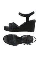 Giày nữ thời trang Crocs Leigh Sandal Wedge W Black Black (Đen)