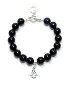 Brilloz Bracelet Black Onyx Stone Hamsa Hand