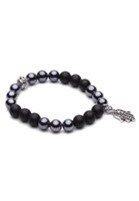 Vòng tay thô Obsidian kết hợp Hematite Charm Hand Hamsa Cung cấp bởi GARLINGIs Phụ kiện