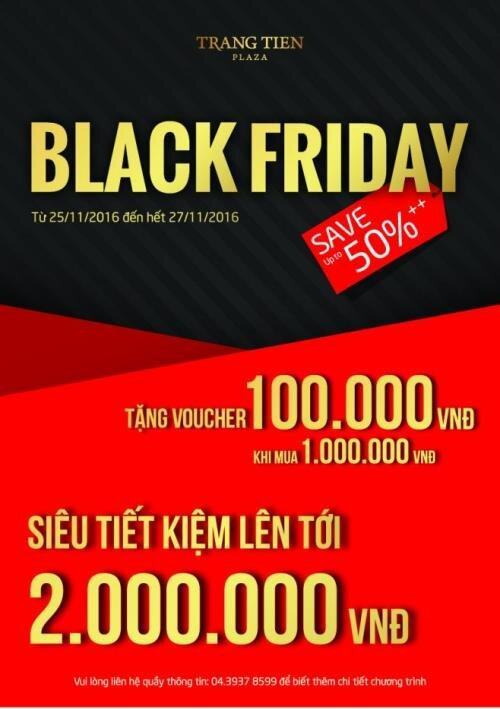 Giảm giá Black Friday 2016 tại Tràng Tiền Plaza