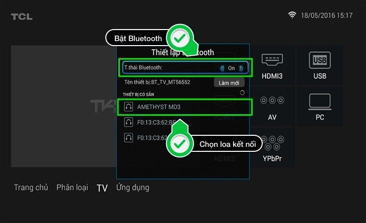 Kết nối TV thông minh với loa bluetooth