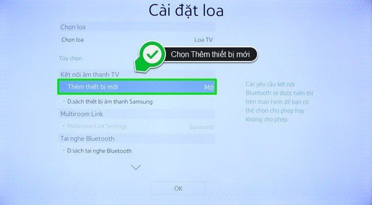 Kết nối TV Samsung với loa TV