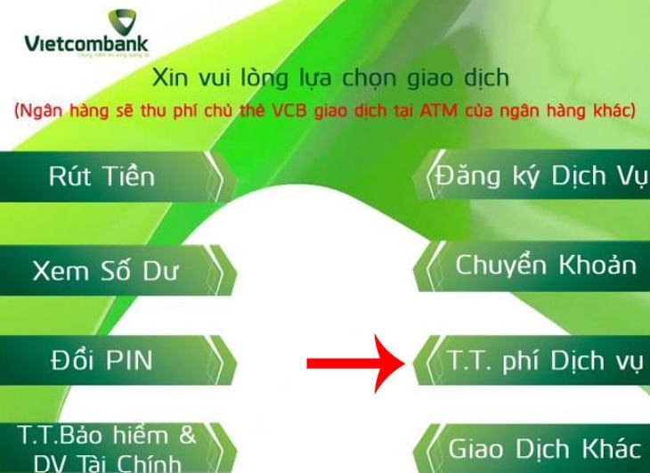     Chọn Thanh toán Phí Dịch vụ.