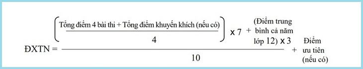 Công thức xét cuối cùng cho học sinh tốt nghiệp trung học