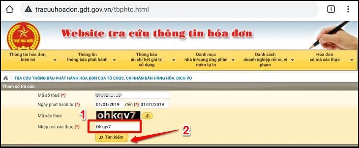 Nhập mã xác minh và nhấn Kiểm tra