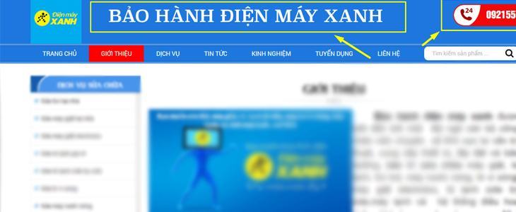 Trang web bán hàng và bảo hành giả mạo