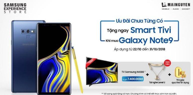 Hãy “thấy điều không thể” với khuyến mãi tặng Smart tivi và tai nghe khi mua điện thoại Samsung Galaxy Note9 N960 128GB từ MAI NGUYEN