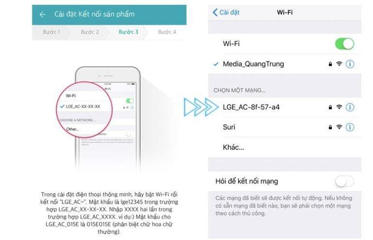 hướng dẫn điều khiển điều hòa LG dòng Wifi bằng Smartphone