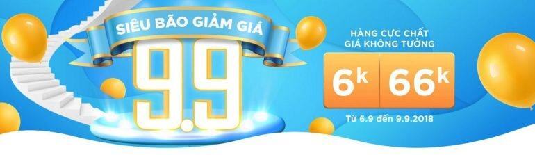 Giảm giá siêu bão 9,9 cho Tiki