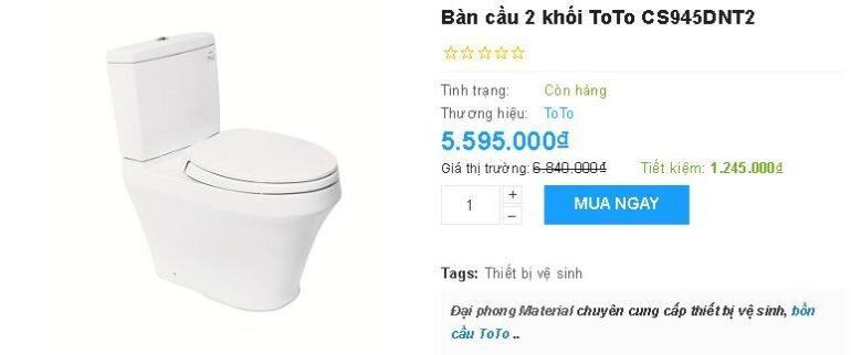 Bồn cầu 2 khối ToTo CS945DNT2