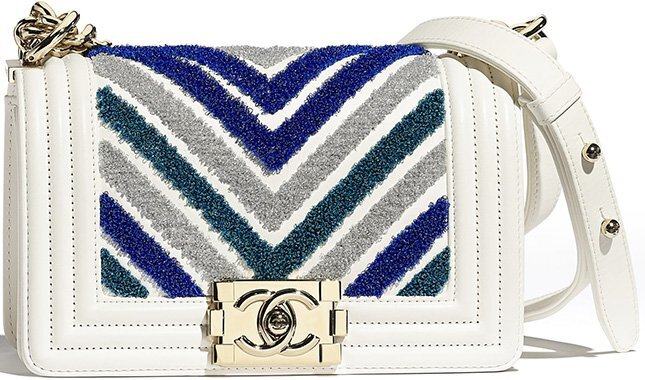 Túi Chanel Small Boy Thêu Lurex Chevron