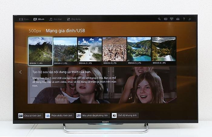 giao diện giải trí trên tivi Sony 