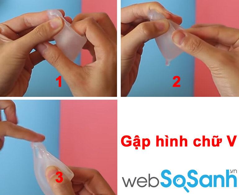 Gấp cốc kinh nguyệt Lincup hình chữ V