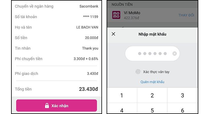 Nhấp vào Xác nhận và nhập mật khẩu của bạn để hoàn tất giao dịch