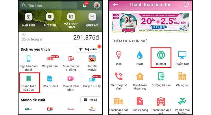 Hướng dẫn cách thanh toán Internet FPT trên ví MoMo cực đơn giản