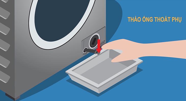 Tháo ống thoát nước bổ sung và chuẩn bị bồn nước