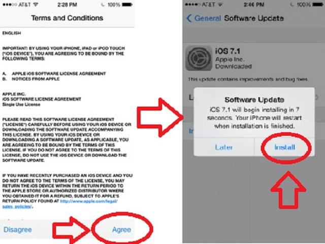 Cập nhật iOS 7.1 trên iPhone, iPad