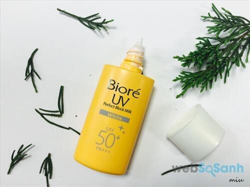 Review kem chống nắng giá rẻ Biore UV Perfect Block Milk White SPF50+ PA+++