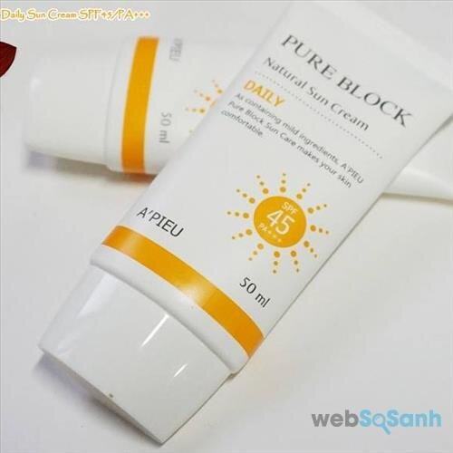 A'Pieu Pure Block Natural Daily Sun Cream SPF45 PA +++ 