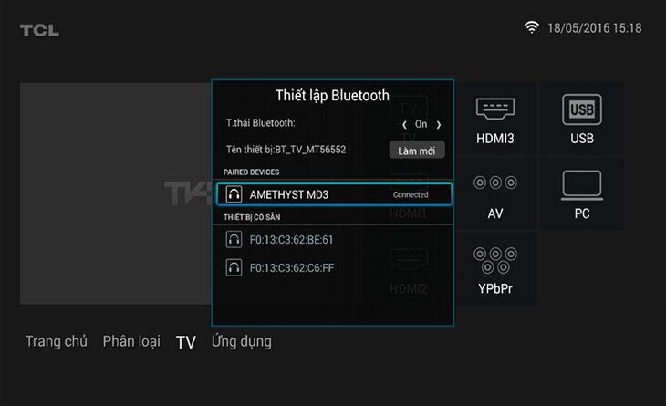 Kết nối TV thông minh với loa bluetooth