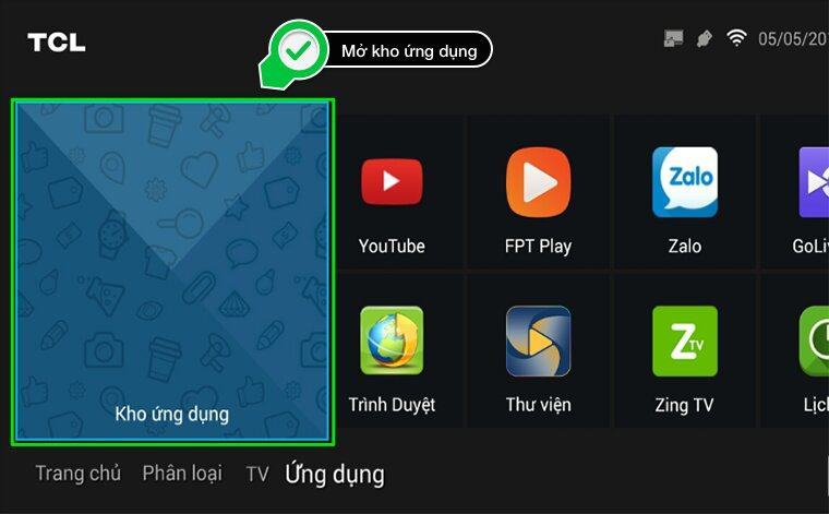 Cách cài đặt ứng dụng ngoài bằng file apk trên Smart tivi TCL