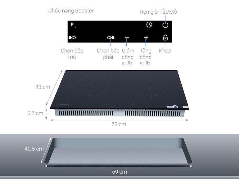 Bếp từ đôi Malloca MH-7320I