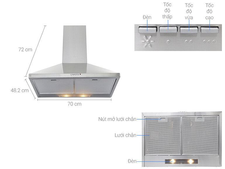 Model Máy hút mùi Teka DBB 70