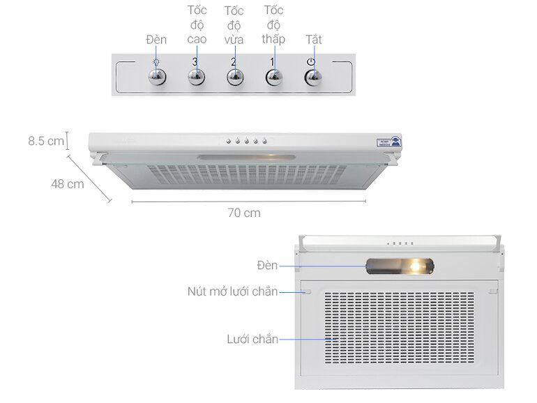 Máy hút mùi Malloca H107W