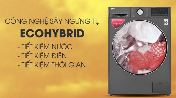 Công nghệ sấy tiết kiệm điện cho máy giặt LG Inverter 10.5 kg và máy sấy FV1450H2B