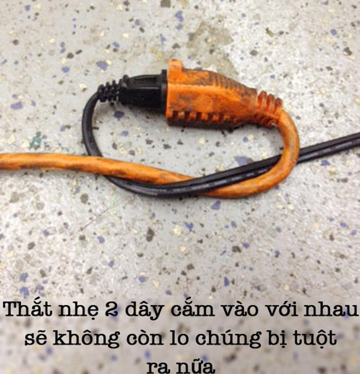 Một cách dễ dàng để giữ cho dây nguồn không bị tuột