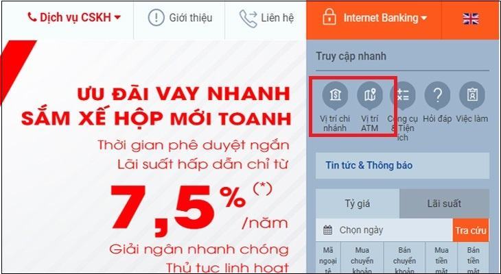 Bước 1: Truy cập trang web chính thức của Ngân hàng Công cộng Việt Nam