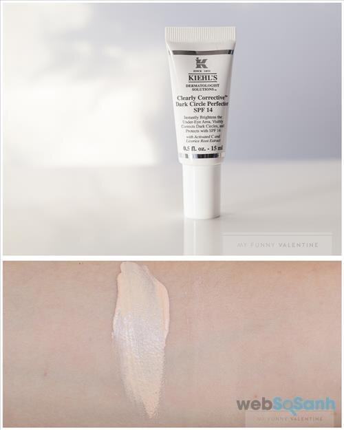 Chất kem của Kiehl's Clear Corrective Dark Circle Perfector Broad Spectrum SPF 30 mềm và mịn, tone khá tương đồng với màu da.