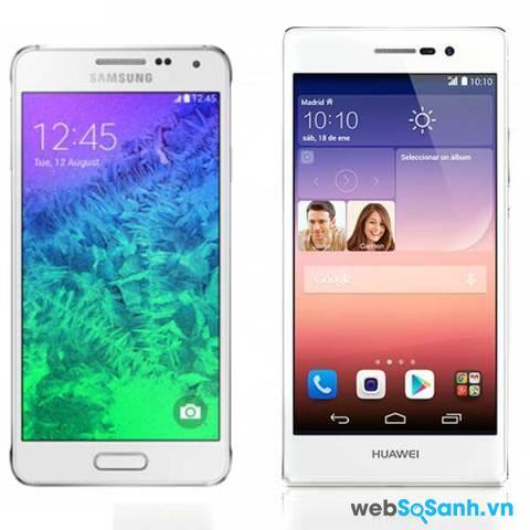 So sánh điện thoại tầm trung Galaxy Alpha và Huawei Ascend P7