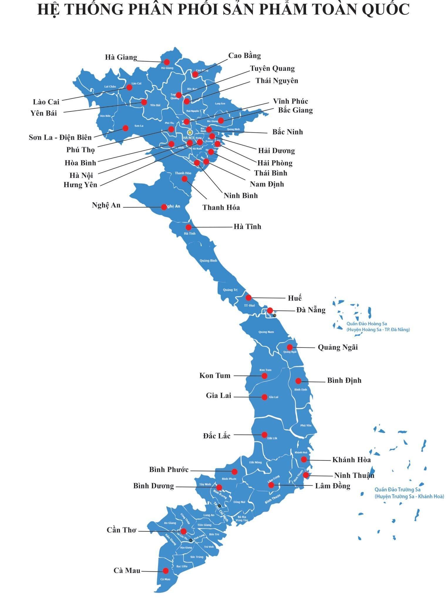 Hệ thống nhà phân phối của SATO trên toàn quốc