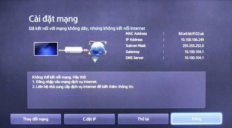 Smart tivi Samsung không kết nối wifi, không vào được mạng internet phải làm gì?