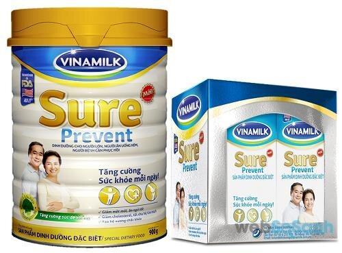 Sữa bột Vinamilk Sure Prevent – sản phẩm dành cho người lớn, người già, người mới ốm dậy