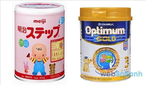 So sánh sữa bột Vinamilk Optimum Gold và sữa bột Meiji – Sữa Việt hay sữa Nhật?