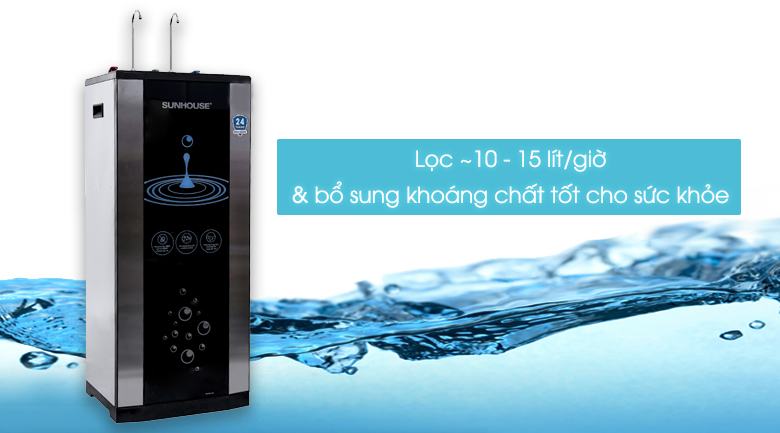 Công suất lọc 10 lít - Máy nước Sunhouse SHR76210CK 10 lõi