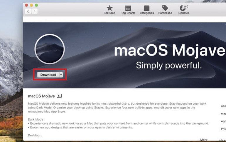 Cách nâng cấp MacOS 10.14 lên Mojave mới nhất trên Macbook