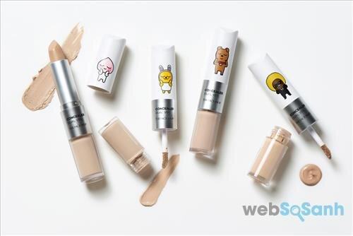 Kem che khuyết điểm The Face Shop Dual Veil Kakao Friends Concealer có 4 tone màu 