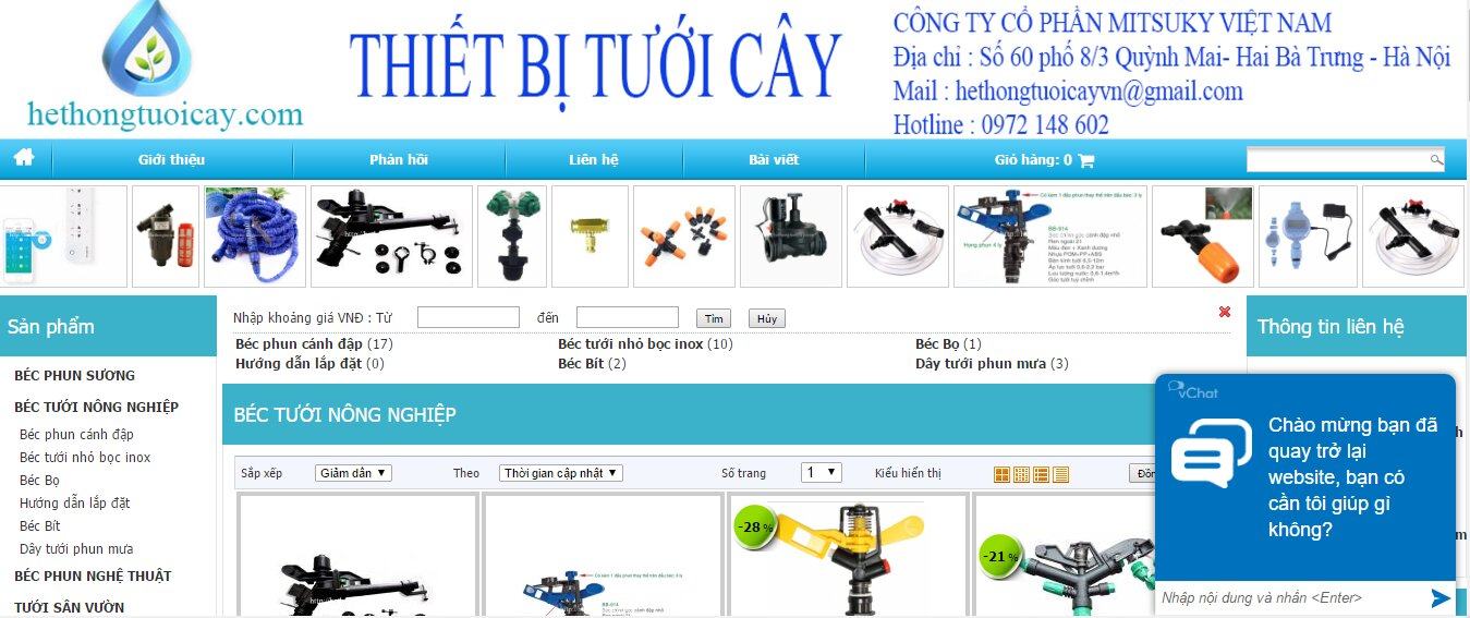 CÔNG TY CỔ PHẦN Mitsuky Việt Nam – chuyên cung cấp thiết bị tưới cây, đầu phun, bec phun nghệ thuật, đầu phun sương