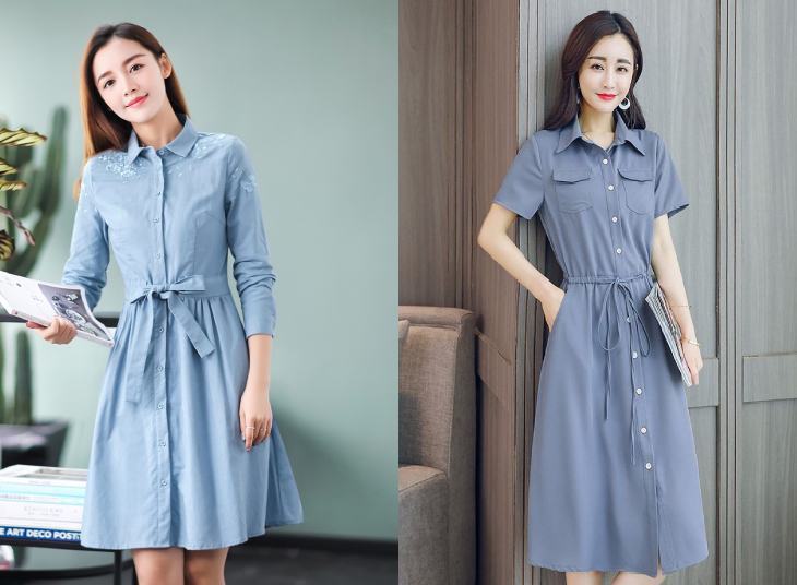 Đầm denim mềm